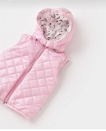 qız paltar: Uşaq üçün qız rəngli quilted jilet – kapüşonlu - Rəng: açıq çəhrayı - — 2