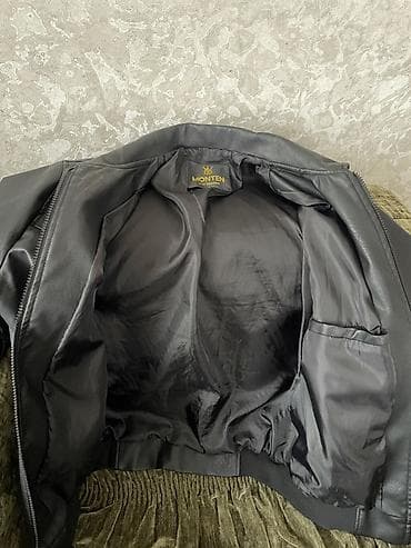 Üst geyimləri: MONTEN Originals kişi dərisi görünümlü gödəkçə - Rəng: qara - Model — 2