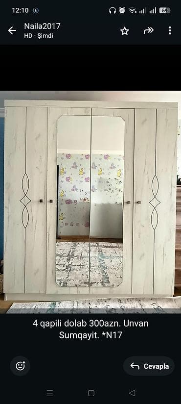 4 qapili dolab 300azn. Unvan Sumqayit. *N17 — 1