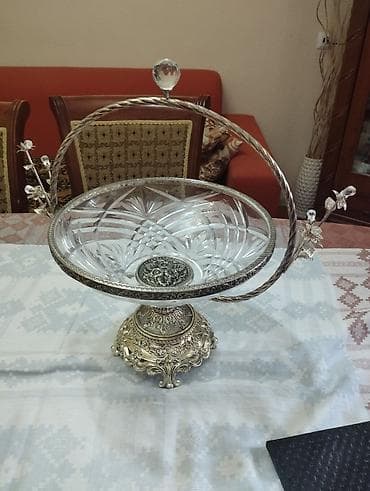 sultan tekstil: Kəsimli şüşə kasalı dekorativ meyvə/gülqabı - Material: yuxarı hissə — 1