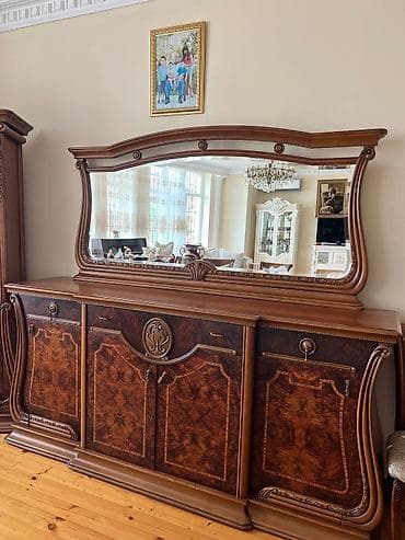 masa və stullar: Açılan, Oval masa, 8 stul — 2