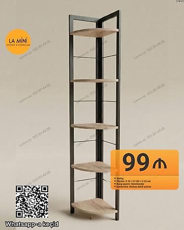 Stellaj – guşə tipli - Ölçülər: D 35 × H 180 × U 35 sm - Material