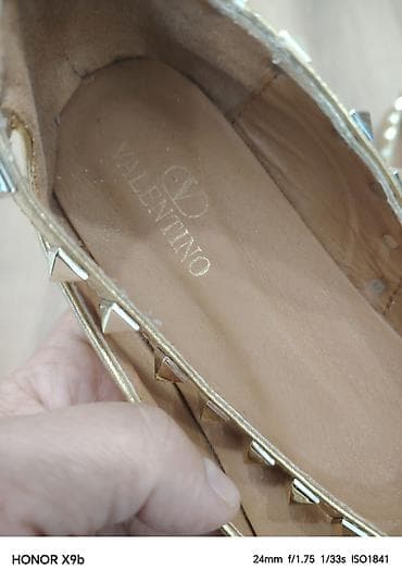 Сапоги: Балетки, Размер: 37, цвет - Золотой, Б/у — 2