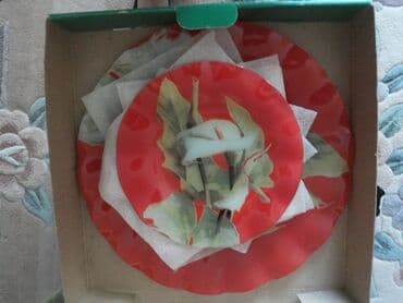 qab qaşıq: Тарелки, Набор из 6 шт., цвет - Красный, Стекло, Турция — 1