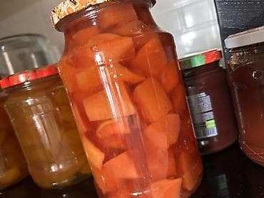 tort şekili: Ev üsulu mürəbbə və cems çeşidləri - Tərkib: yalnız meyvə/çəhrayıt — 2