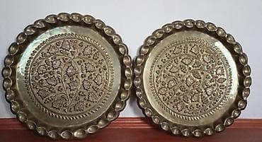 Boşqablar, 2 ədədli dəst, rəng - Qızılı, Metal