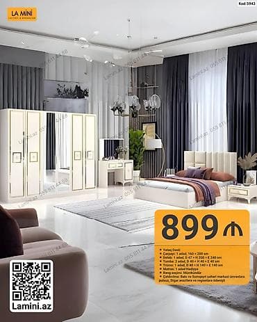 LA MINI Yataq Dəsti – Kod: 5943 Tərkib: - Çarpayı: 1 ədəd, 160 × 200