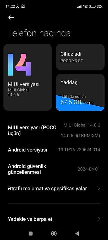 telefon barteri: Poco X3 GT, 256 GB, rəng - Gümüşü — 5