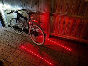 velosiped işıq: Velosiped üçün ön fənər və arxa lazer stop işığı. lazer işıq batareya🔋 — 4