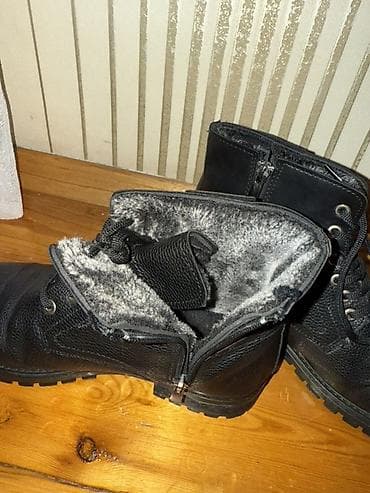 Botinkalar: Məhsul: Kişi qış botları - Rəng: Qara - Üst material: Toxumalı — 3