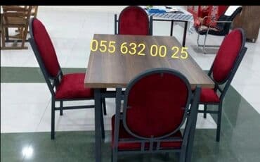 bağça üçün: Yeni, Kvadrat masa, 9 stul, Açılmayan, Stullar ilə, Metal, Azərbaycan — 4