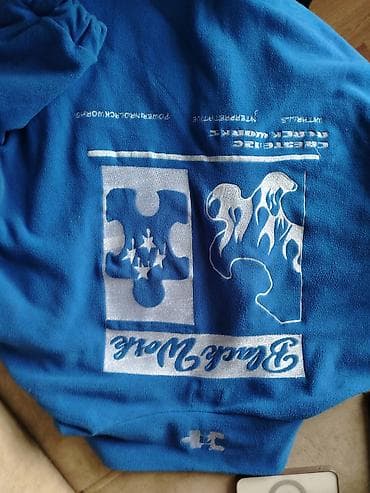 Şortlar: Mavi flis jaket - Material: yumşaq, isti flis parça - Rəng: parlaq — 2