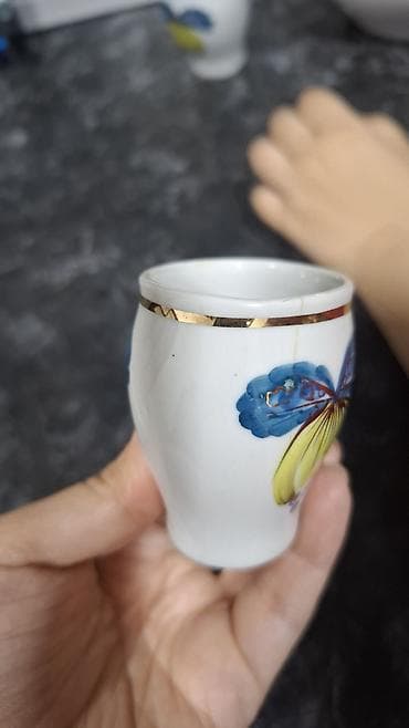 versace servis: Porcelain spirt içkisi dəsti – tovuzquşu formalı qrafin və 6 ədəd — 4