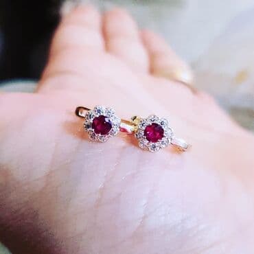 tək qaş: Sırğa, Sarı qızıl, 585 Əyar, 143 g — 4