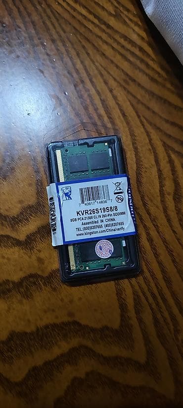 Kompüter ehtiyyat hissələri: Operativ yaddaş (RAM) Kingston, 8 GB, 2666 Mhz, DDR4, Noutbuk üçün, İşlənmiş — 3