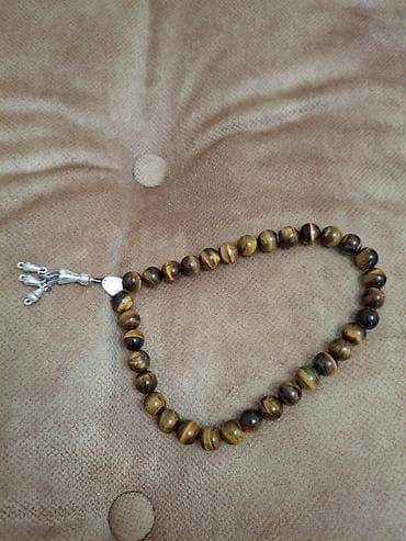 Çantalar: Təbii “Pələng Gözü” daşlarından təsbeh (tiqriniy qlaz / tiqroviy qlaz — 7