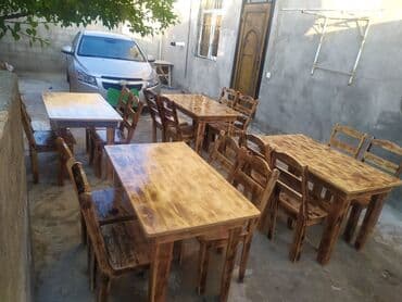 Ev üçün mebel: Bağ evləri və restoran (kafelər ) üçün masa ve stullar. İstənilən — 8