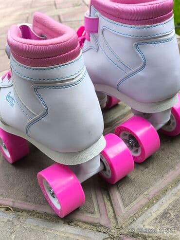 детские коньки: Ağ və çəhrayı rənglərdə, dörd təkərli "Chicago Skates" markalı — 4