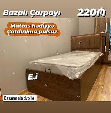 Çarpayılar: Yeni, Təknəfərlik çarpayı, Bazalı, Matras ilə, Siyirməsiz — 1