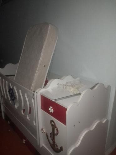Uşaq beşiyi – dəniz mövzulu dizayn - Material: ağ rəngli MDF/LDSP — 2