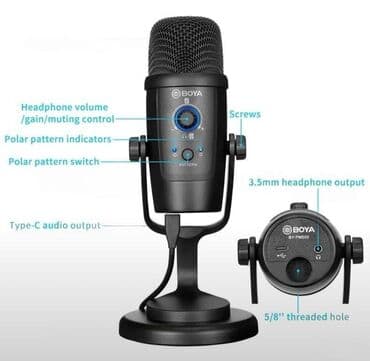 studiya: Mikrofon "Boya BY-PM500". BY-PM500 Boya By-PM500 USB Kondenser — 4