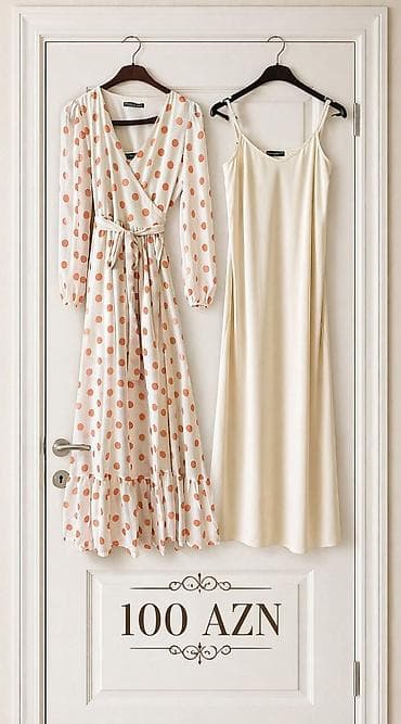 İki hissəli qadın dəst – 100 AZN - Xarici hissə: ağ əsas üzərində