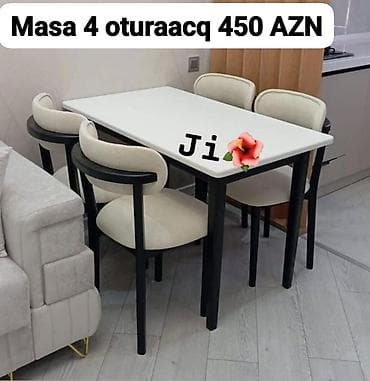 Mətbəx/dininq dəsti – masa + 4 ədəd oturacaq - Üslub: müasir — 1