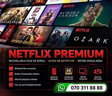 Başqa xidmətlər: Premium rəqəmsal abonementlər paketi Netflix Premium - Milyonlarla — 1