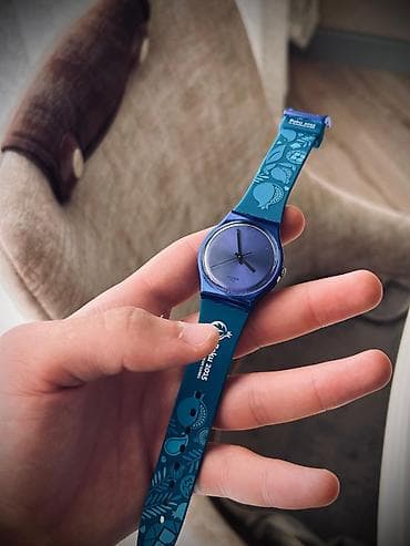 bas: Yeni, Qol saatı, Swatch, rəng - Göy — 2