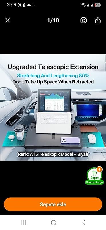 14 luk disk: A15 Teleskopik Model – Qara, sükan üçün universal avtomobil — 9