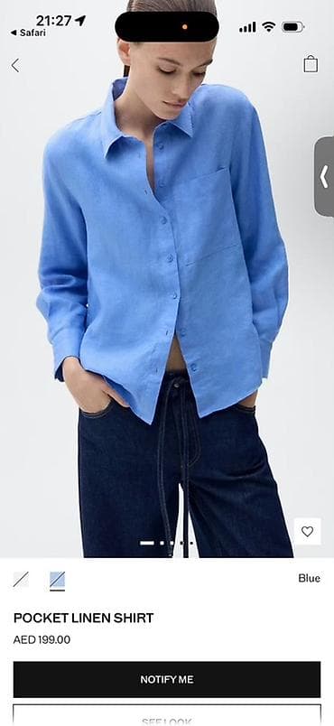 Məhsul: Pocket Linen Shirt Rəng: Blue (mavi) Material: kətan — 1