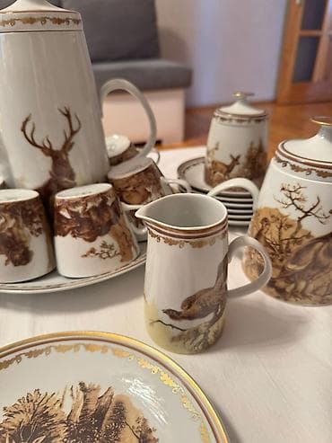 maral sekilleri: Qəhvə dəsti, rəng - Ağ, Farfor — 2