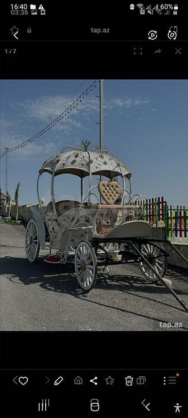 Fayton satılır Qədimi dizaynda, dəmir konstruksiya ilə yığılmış fayton