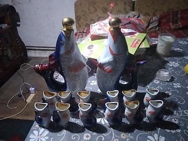 cekmeceli plastik sandıqlar: Porcelan “balıq” dizaynlı qrafin və stəkan dəsti - Material — 4