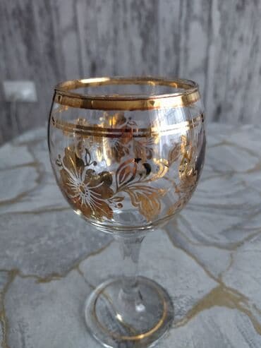 ickilər: Qədəhlər, rəng - Qızılı, Şüşə, 200 ml, Türkiyə — 5