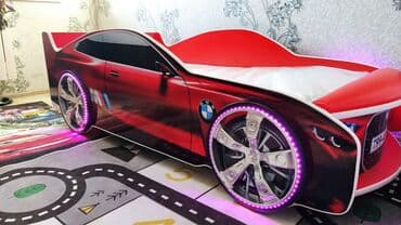 двухъярусная кровать машина: Новый, Односпальная кровать, Без подьемного механизма, С матрасом, Без выдвижных ящиков, Азербайджан — 1