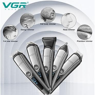 тример: VGR V 105 - 5in1 trimmer dəsti / Shaver / 600mah / İPX6 / LED Displey — 6