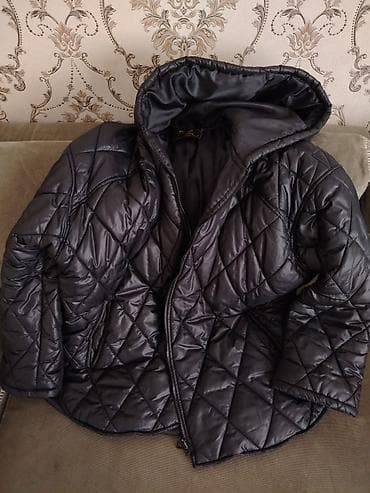 kurtka pilot: FUERTE markalı qadın/qız üçün qara rəngli quilted (romb naxışlı) — 1