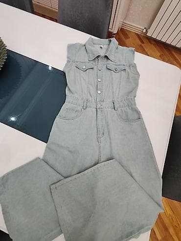 cins kombinzon: Yüngül mavi rəngdə denim kombinezon - Material: denim (cotton — 1