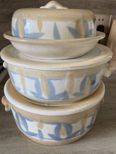 məcməyi nədir: Saxlama qabları ıSovet malı, ağır, az işlənən 3-lü keramik dəst, iki — 1