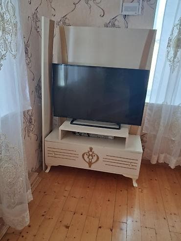 Мебель для дома: Угловой ТВ стенд, С полками, Ламинат — 1