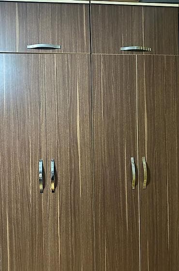 4 qapılı, Siyirməli, Qəhvəyi, Taxta, Açılan, Düz dolab