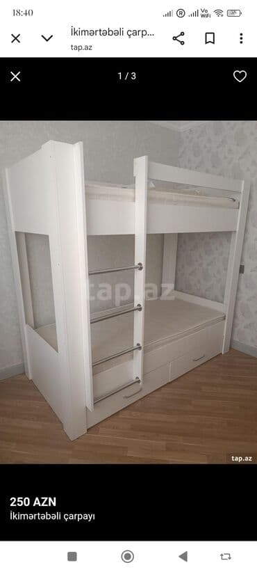 tek taxtlar: Oğlan və qız üçün, Çarpayı, Matras ilə, Siyirməli — 3