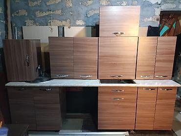 Mətbəx mebel dəsti - Material: ağac teksturalı laminat fasadlar