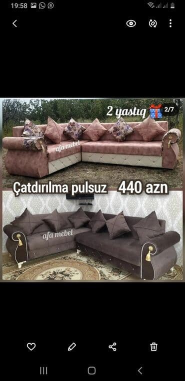 Künc divan, Yeni, Açılmayan, Ödənişli çatdırılma