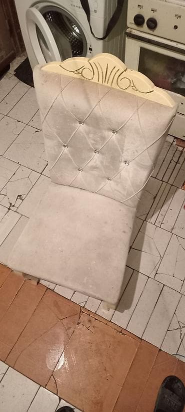 salon stulu: Qonaq otağı üçün, Qatlanmayan, rəng - Ağ Stul — 1