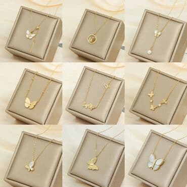 бюстгальтеры push up: Zərif zərgərlik boyunbağıları – çiçək və kəpənək motivləri Paslanmayan — 2