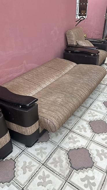 Divan və kreslo dəstləri: Bazalı, açılan divan-kreslo satılır! Səliqəli və baxımlı vəziyyətdədi — 4