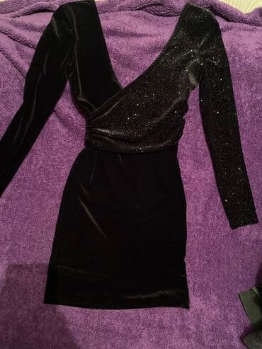 midi məxmər ətəklər: Ziyafət donu, Mini, Bershka, S — 1