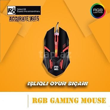 R8 Accurate 1605 RGB Gaming Mouse - İşıqlı oyun siçanı – dinamik RGB
